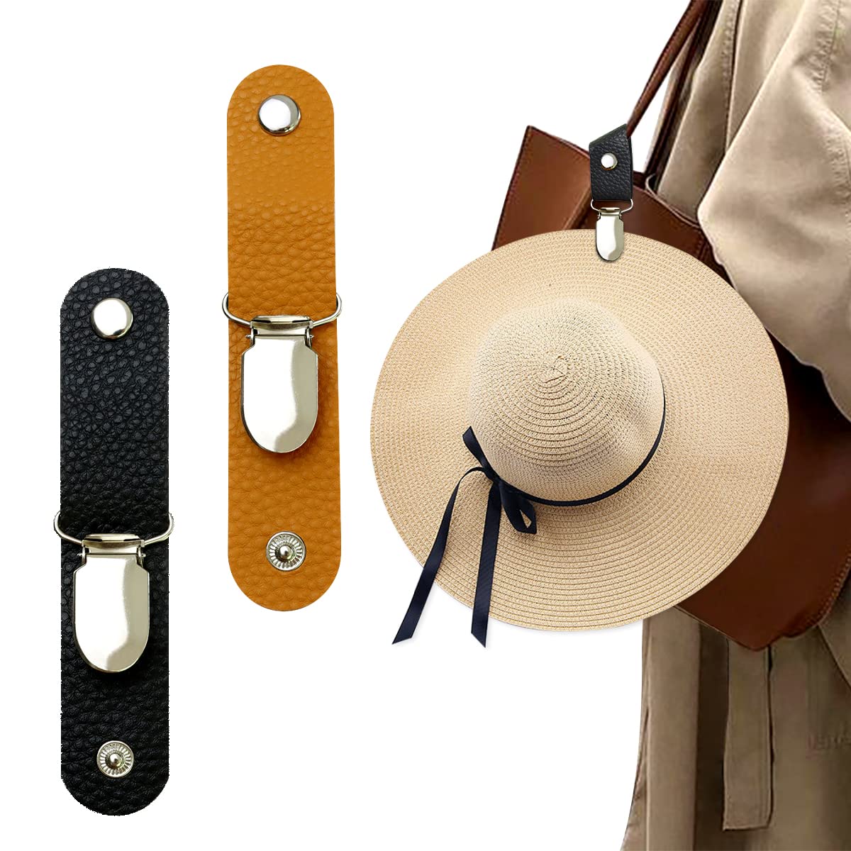 Men'S Accessories Backpack - PU Leather Hat Clip for Travel
