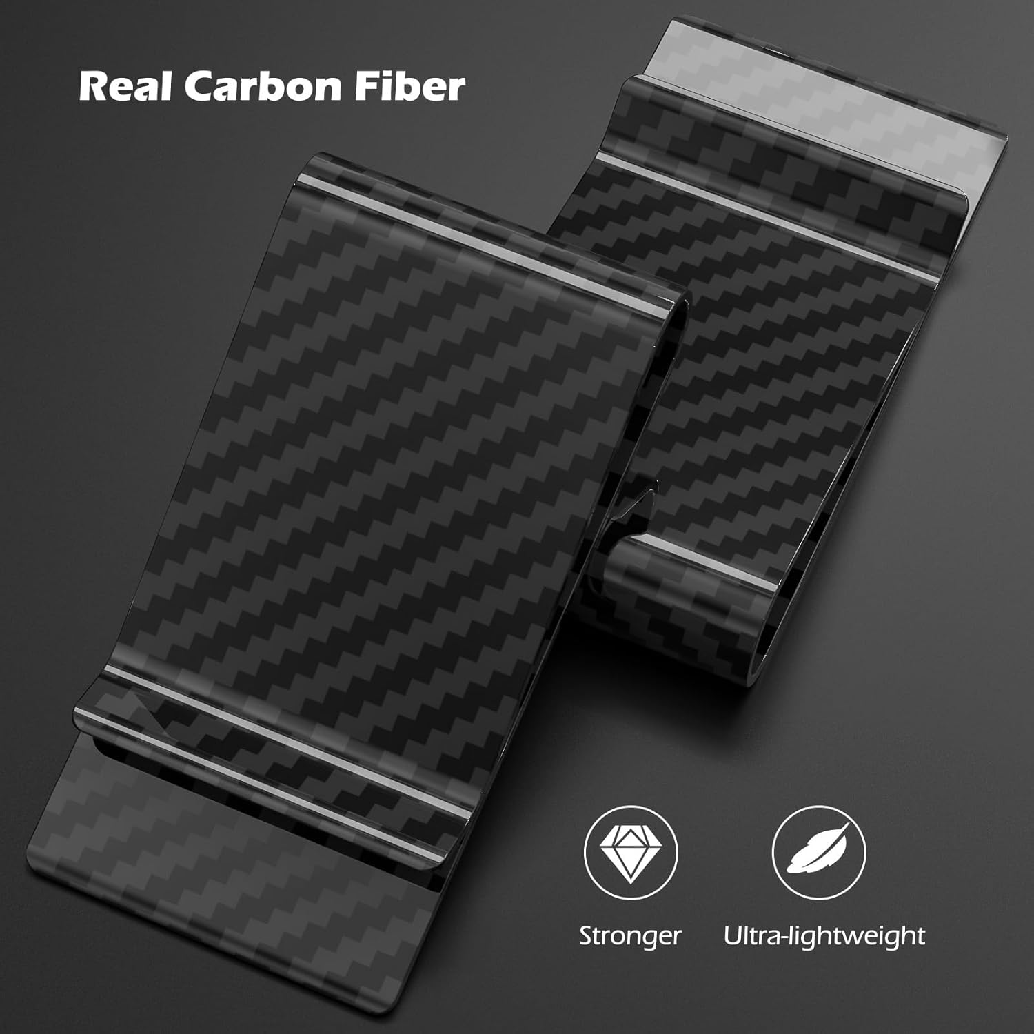 Carbon Fiber Money Clip Front  - Money Clip Slim recension och pris