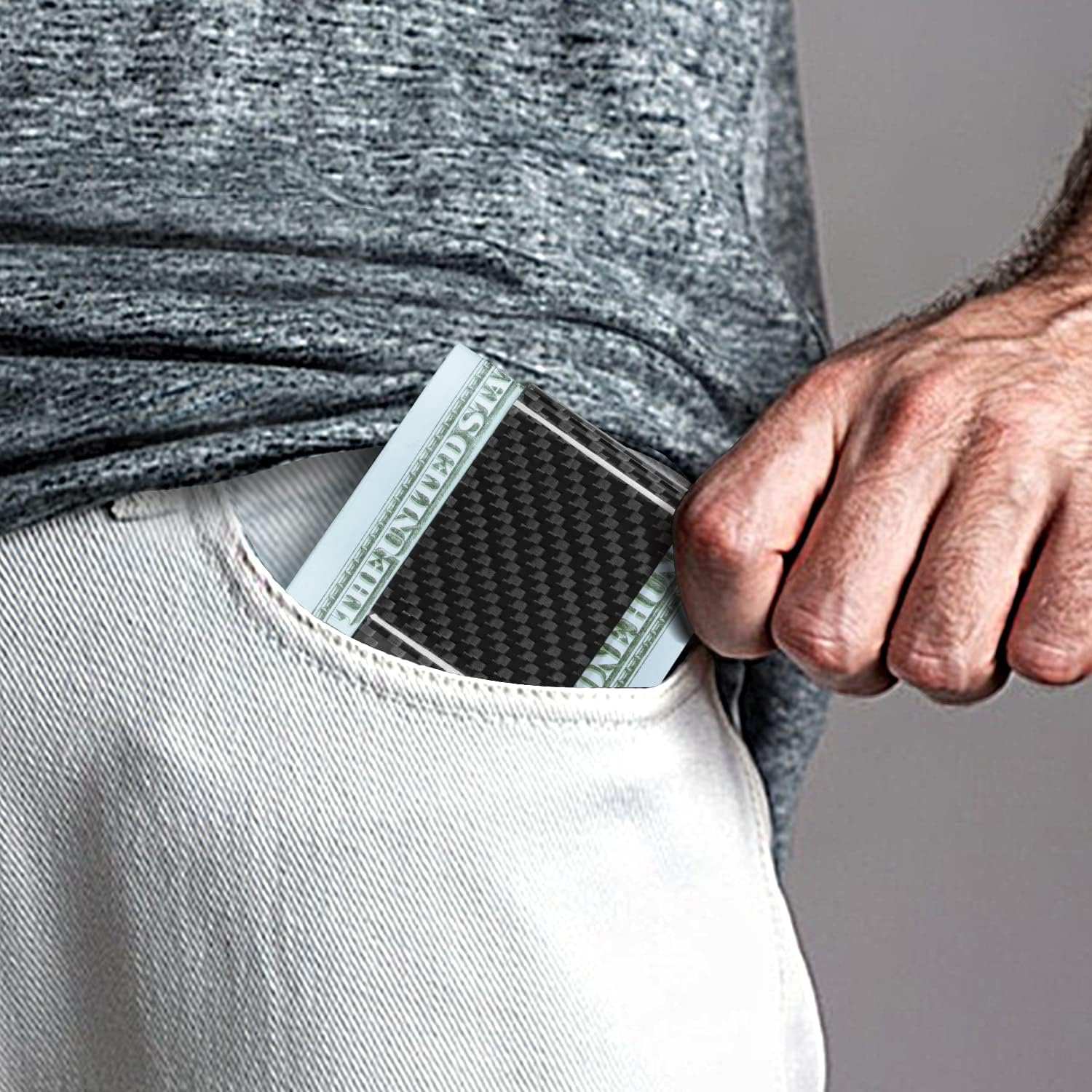 Carbon Fiber Money Clip Front  - Money Clip Slim recension och pris