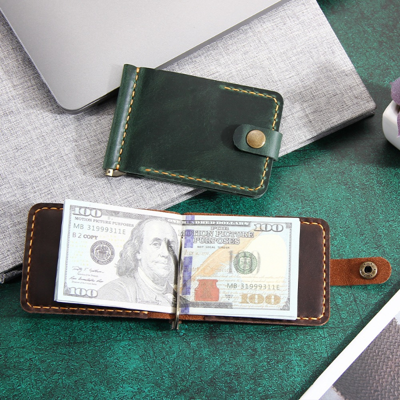 Crazy Horse Leather Money Clip - Money Clip Slim recension och pris