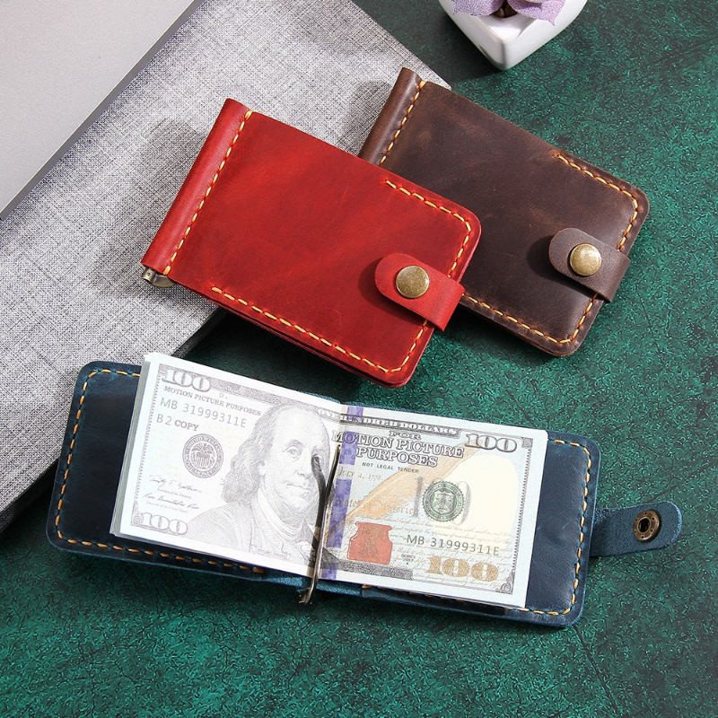 Crazy Horse Leather Money Clip - Money Clip Slim recension och pris