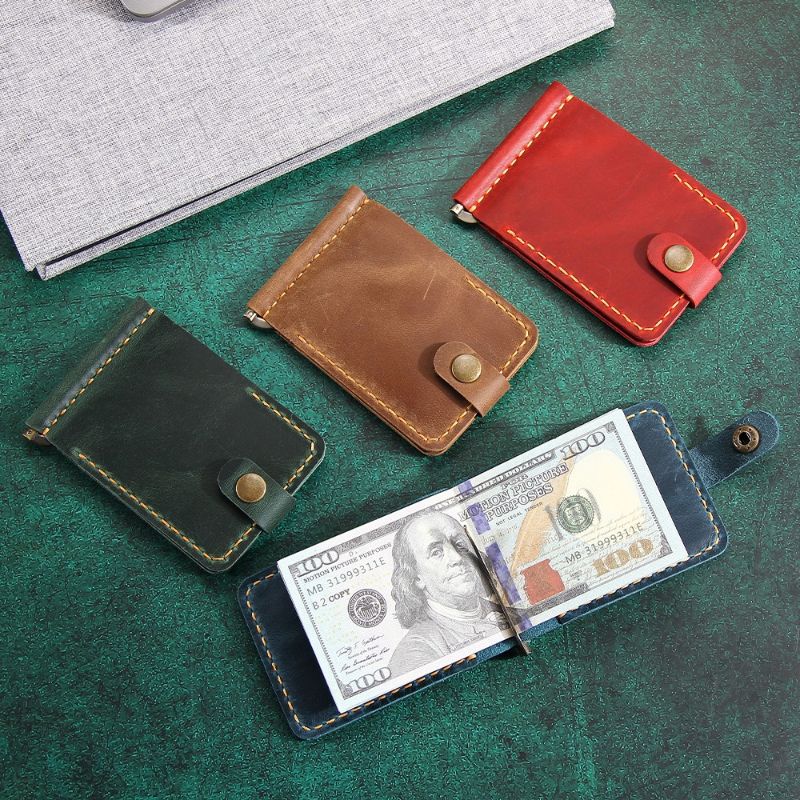 Crazy Horse Leather Money Clip - Money Clip Slim recension och pris