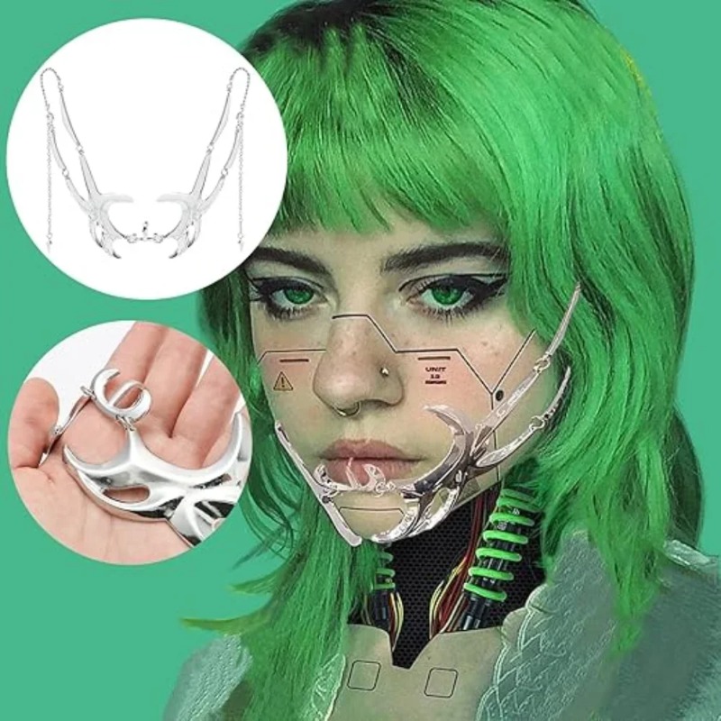 1-5PCS Metal Mask Alien Fluid  - Men Accessories Earrings recension och pris