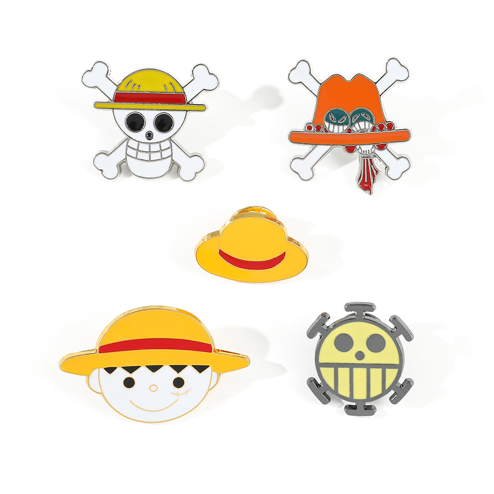5 Pcs Cartoon Monkey D. Luffy  - Lapel Pin Enamel recension och pris