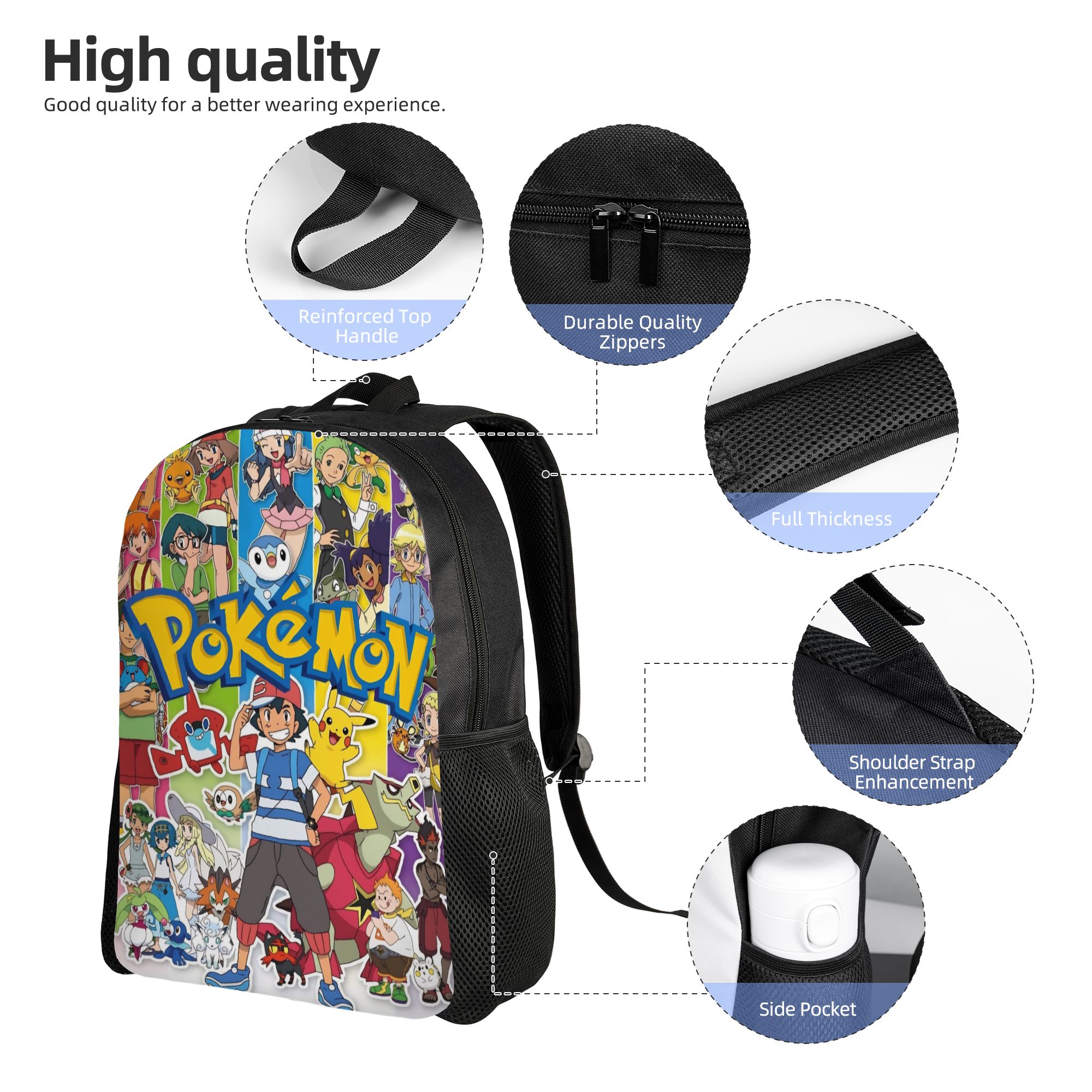 Pokemon Cartoon Backpack for M - Men'S Accessories Backpack recension och pris