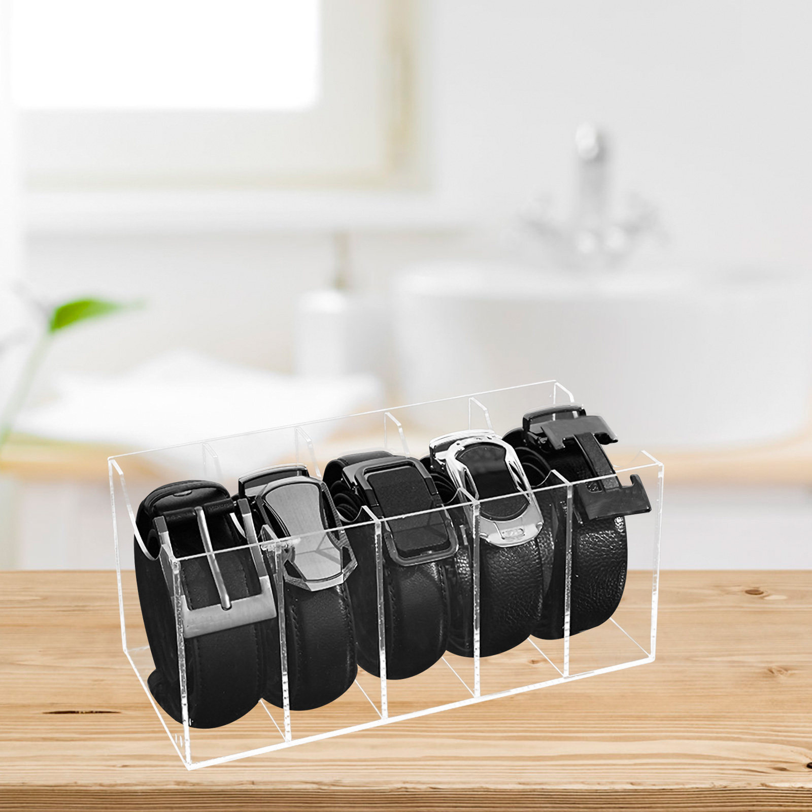 5-Slot Acrylic Belt Organizer  - Men'S Accessories Holder recension och pris