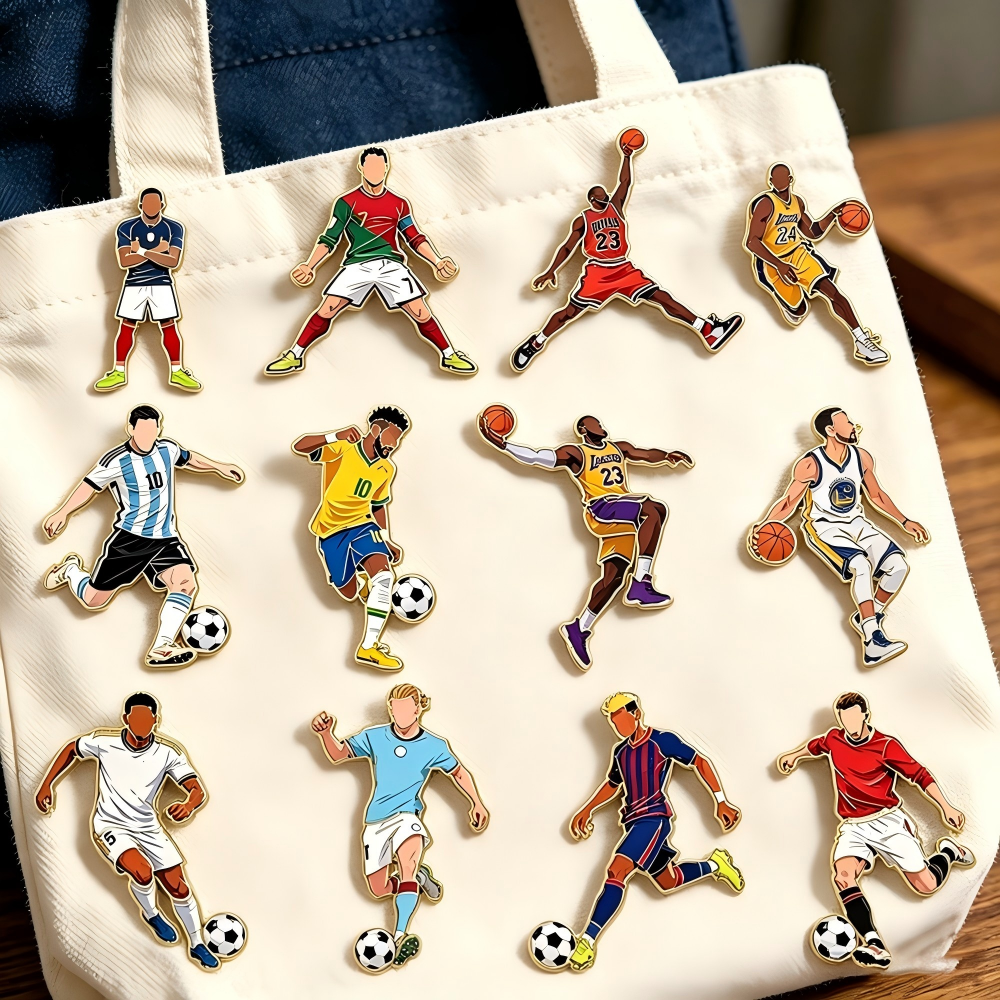 4/12pcs Sports Star Enamel Pin - Lapel Pin Enamel recension och pris