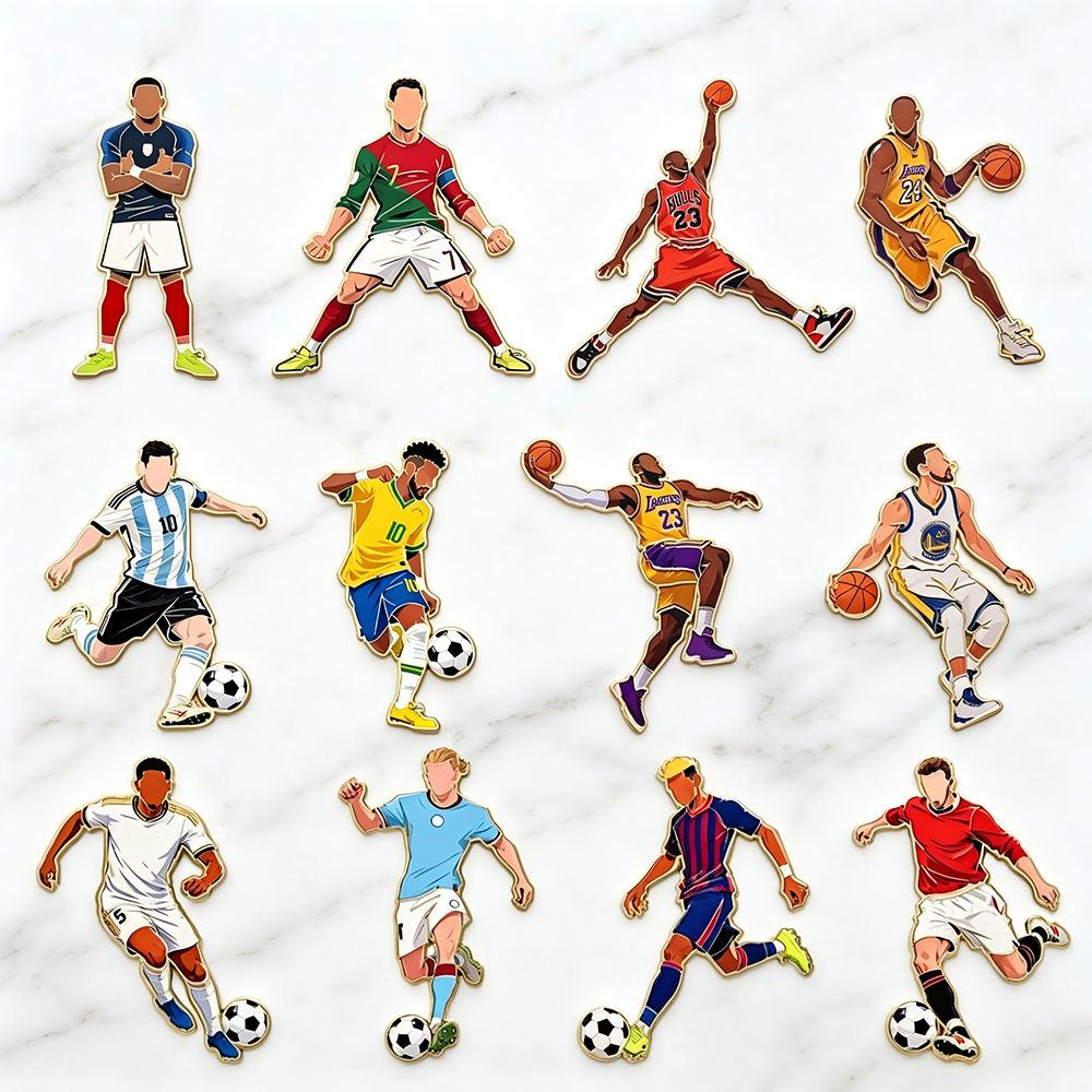 4/12pcs Sports Star Enamel Pin - Lapel Pin Enamel recension och pris
