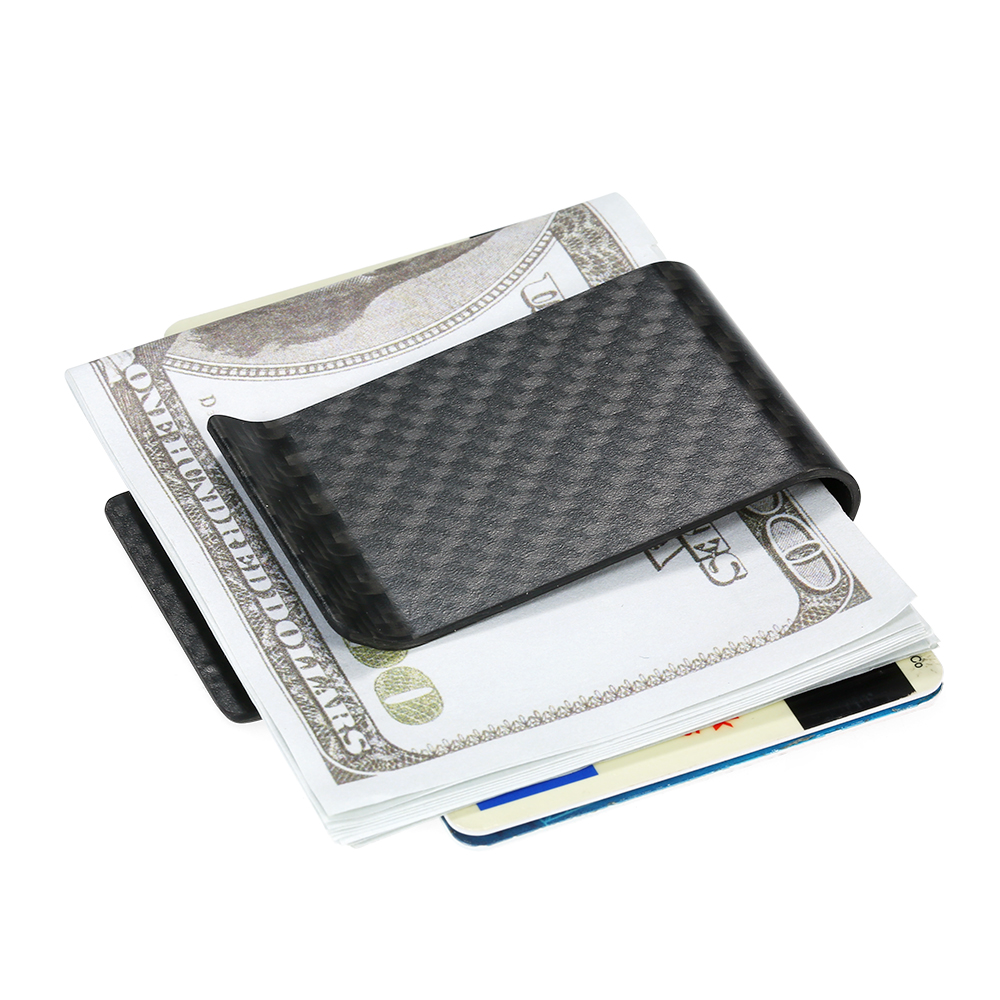 Black Carbon Fiber Wallet Mone - Money Clip Slim recension och pris