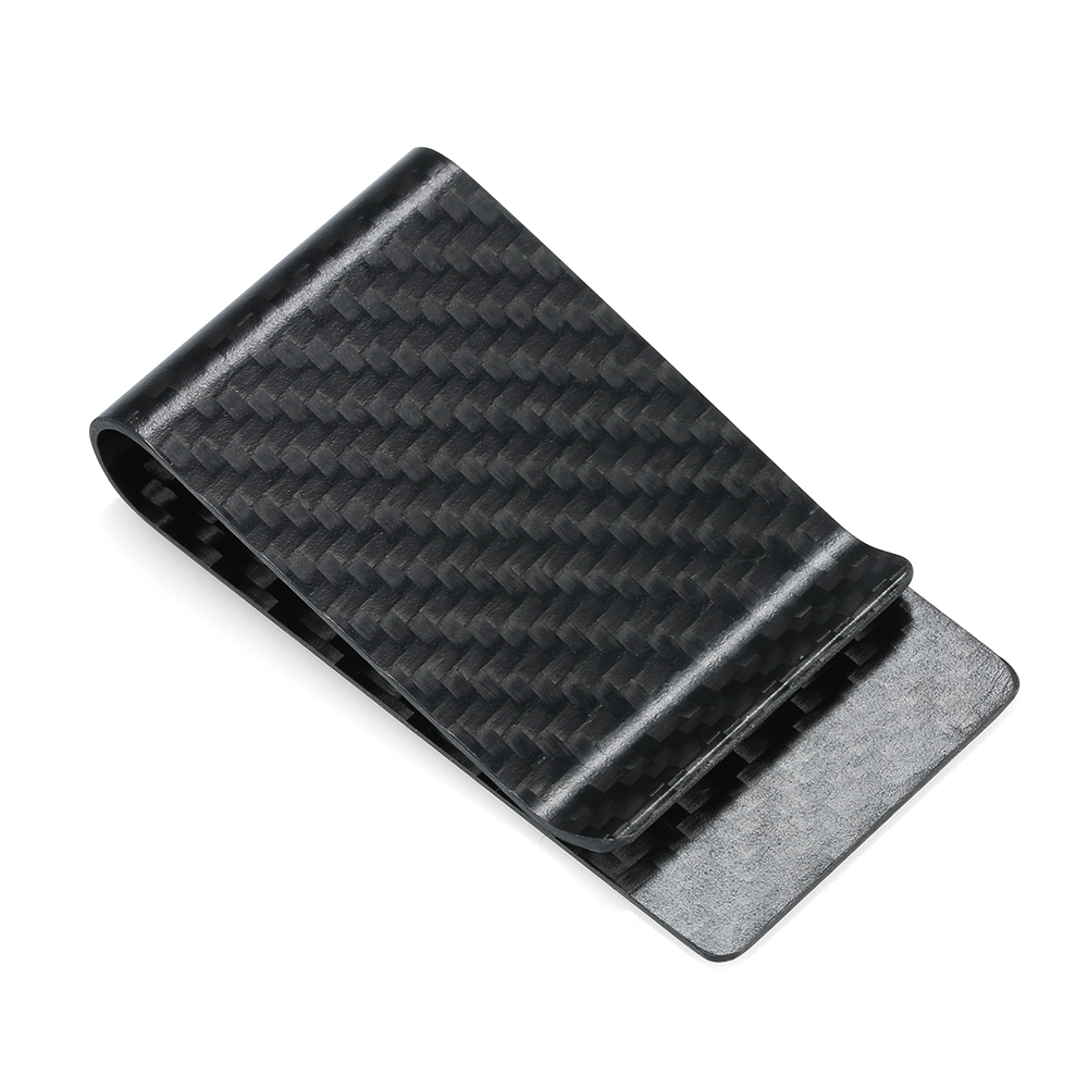 Black Carbon Fiber Wallet Mone - Money Clip Slim recension och pris