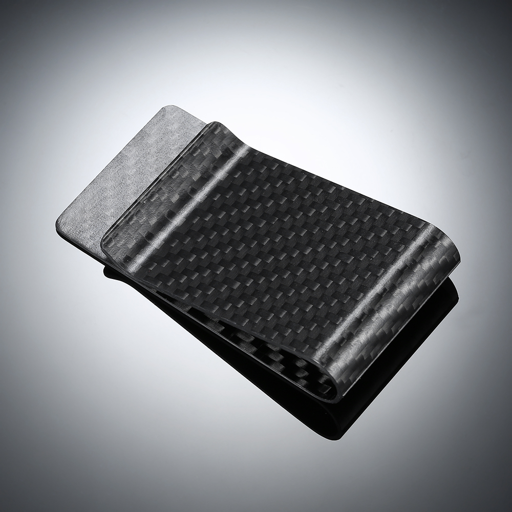 Black Carbon Fiber Wallet Mone - Money Clip Slim recension och pris