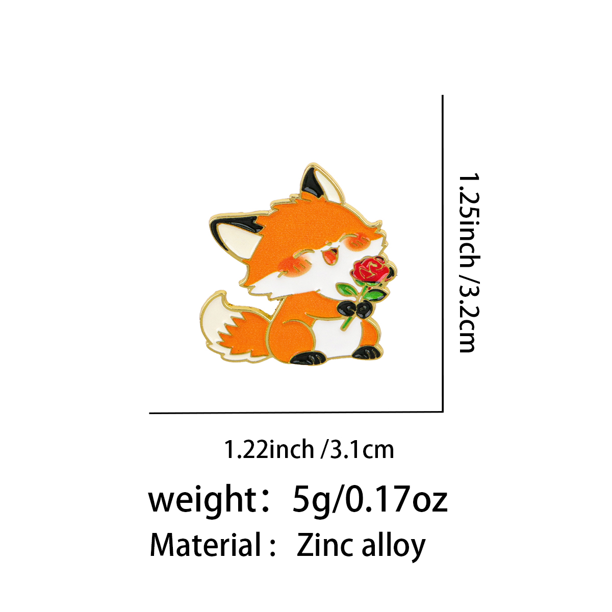 Cute Cartoon Fox Rose Brooch o - Men'S Accessories Backpack recension och pris