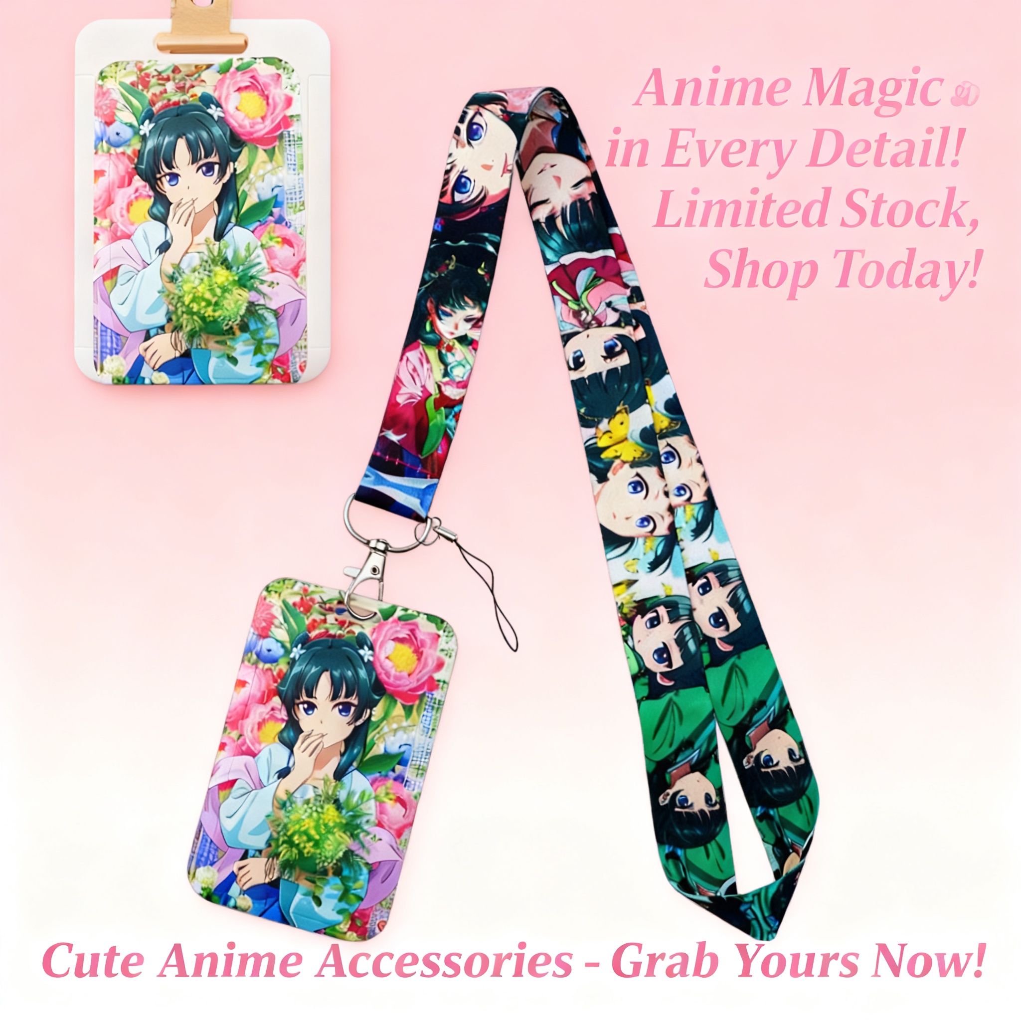 Cute Anime Girl Lanyard Neck S - Men'S Accessories Holder recension och pris