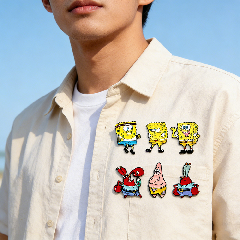 6 Pcs SpongeBob SquarePants An - Lapel Pin Enamel recension och pris