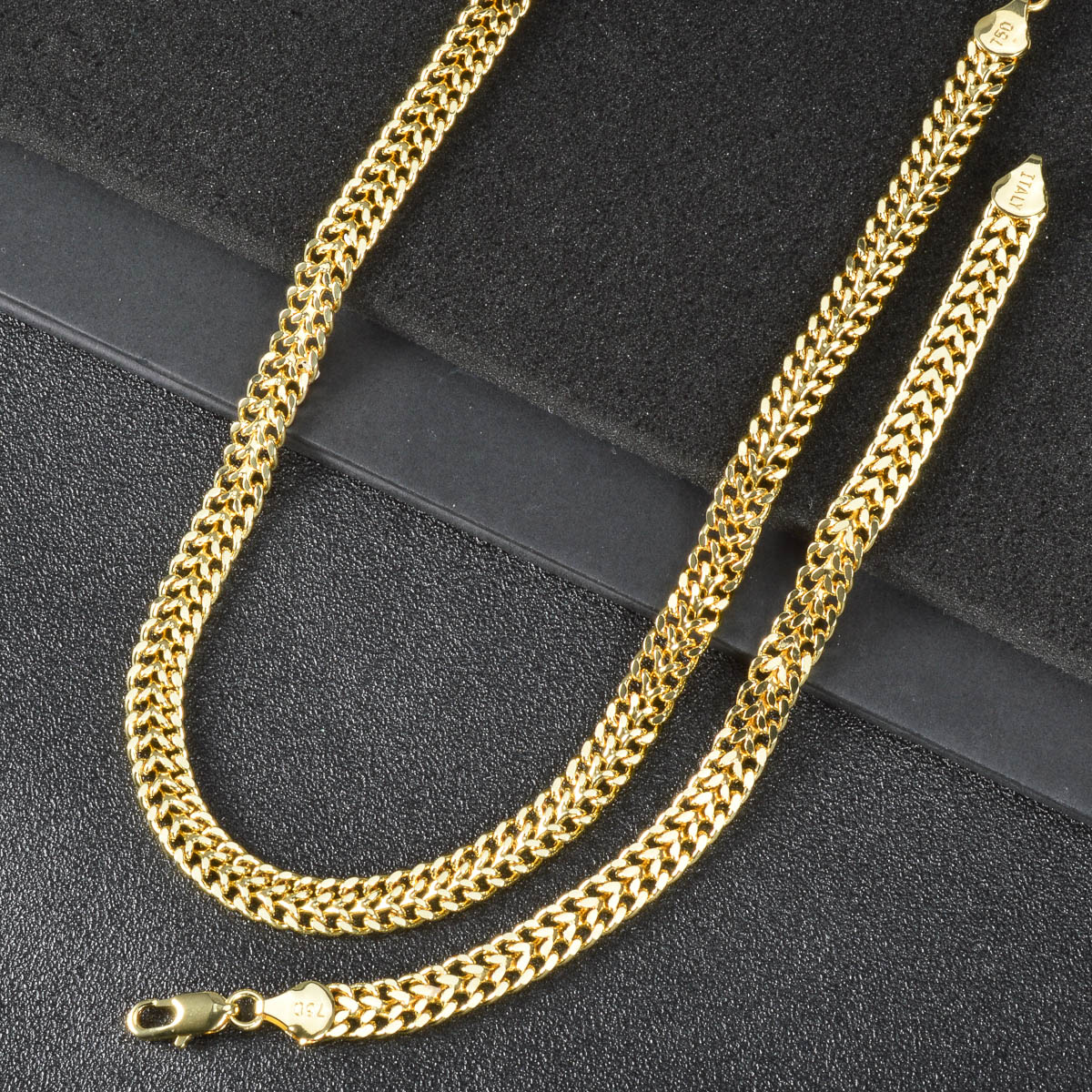 Curb Chain Jewelry Set 14K Gol - Men Accessories Combo Gift recension och pris
