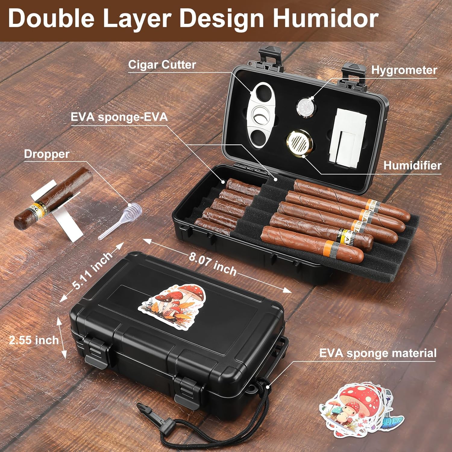 Portable Cigar Humidor Holds 1 - Men'S Accessories recension och pris