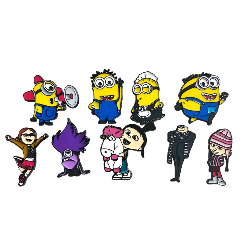 9pcs New Cute Cartoon Minions  - Lapel Pin Enamel recension och pris