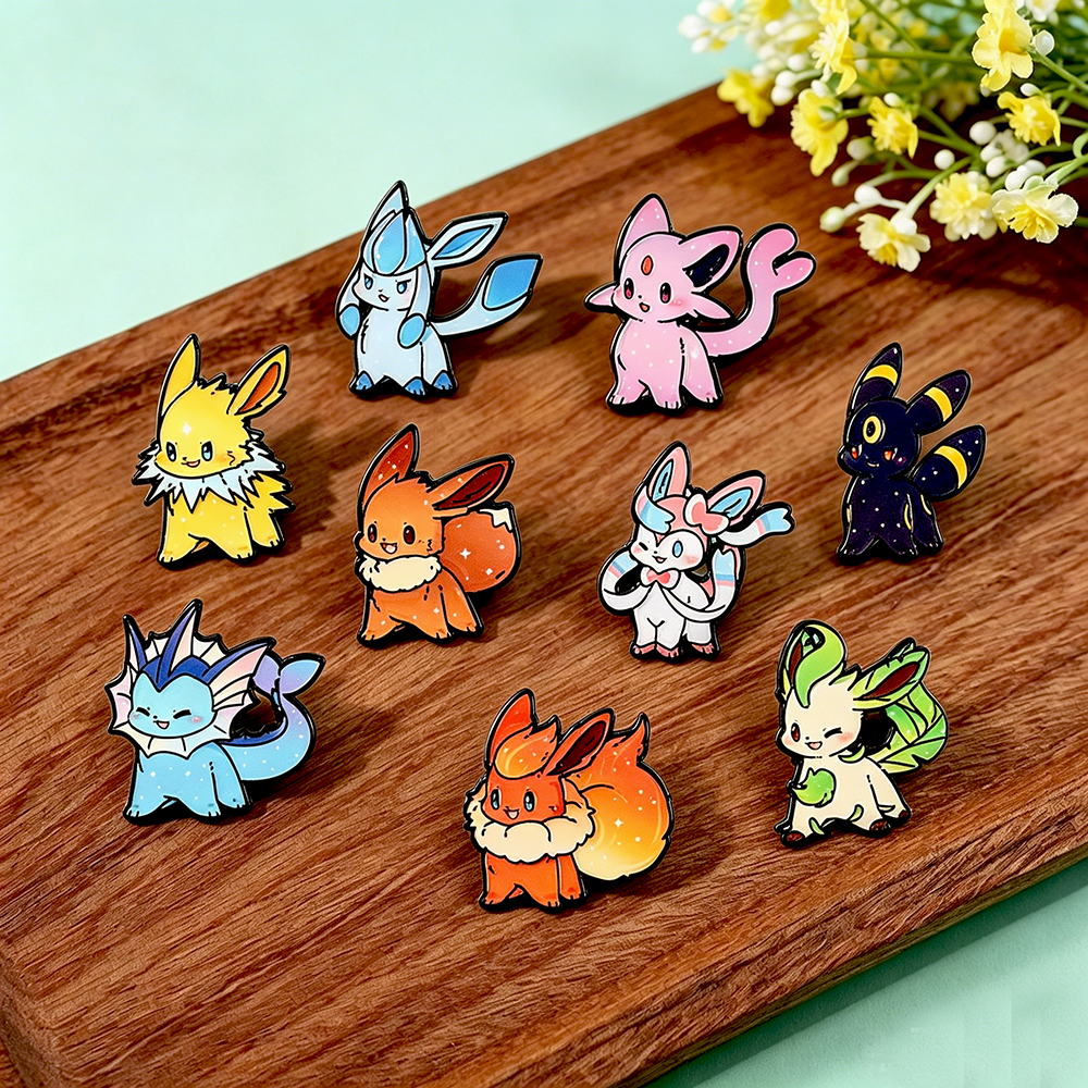 9Pcs Pokemon Eevee Flareon Ena - Lapel Pin Enamel recension och pris