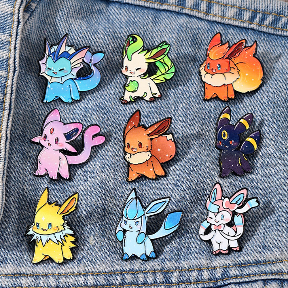 9Pcs Pokemon Eevee Flareon Ena - Lapel Pin Enamel recension och pris