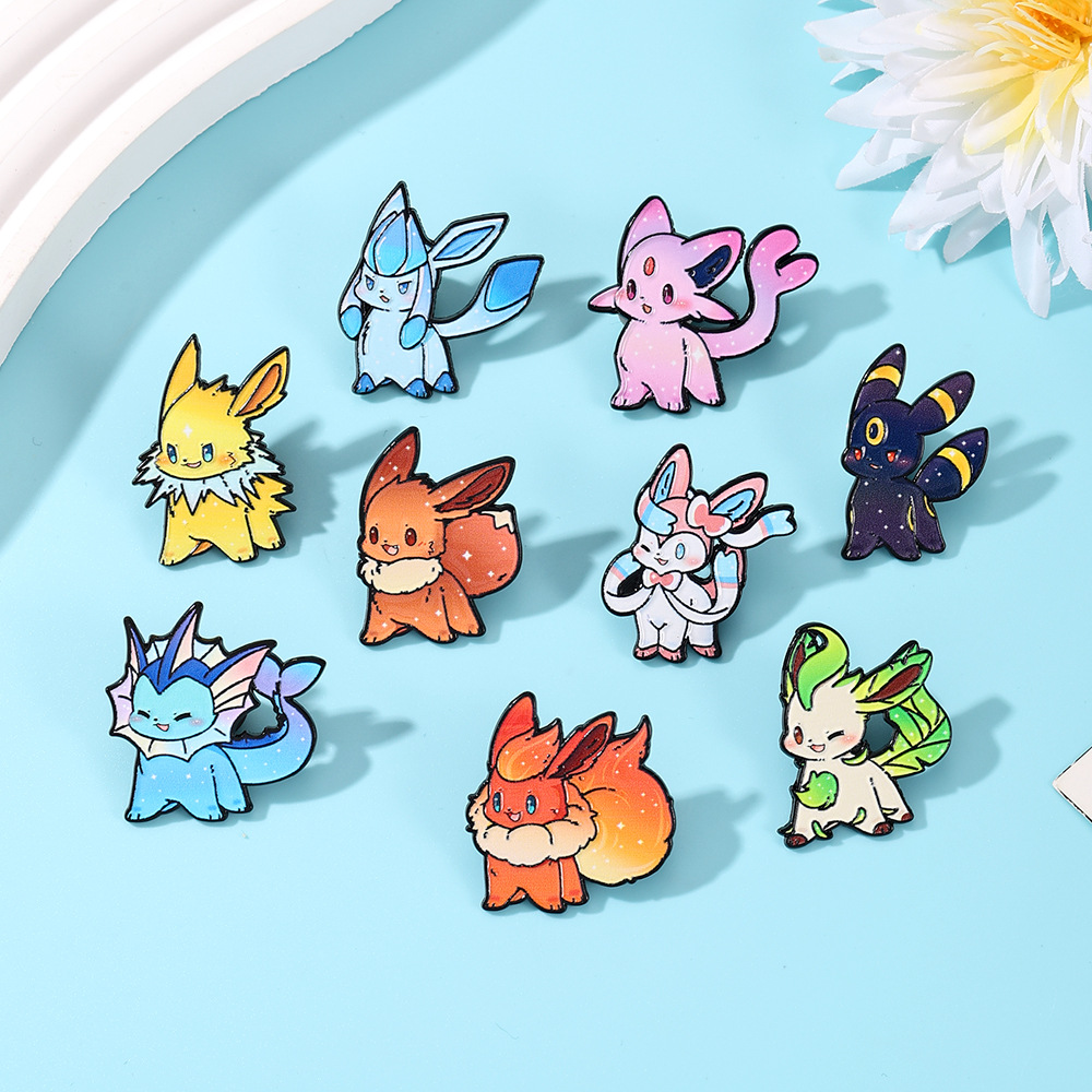 9Pcs Pokemon Eevee Flareon Ena - Lapel Pin Enamel recension och pris
