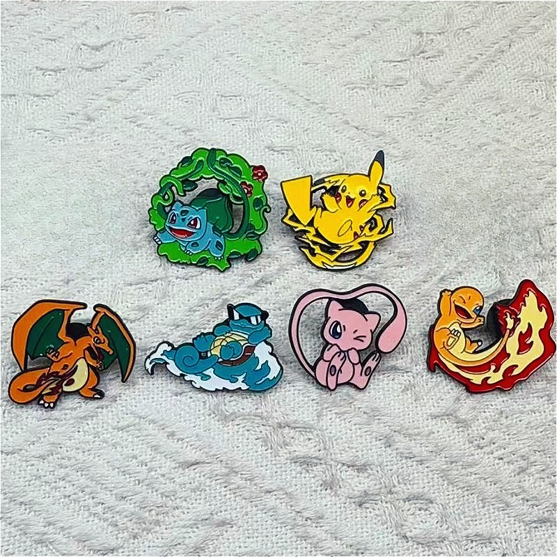 6pcs Anime Pins Set Pokemon En - Lapel Pin Enamel recension och pris